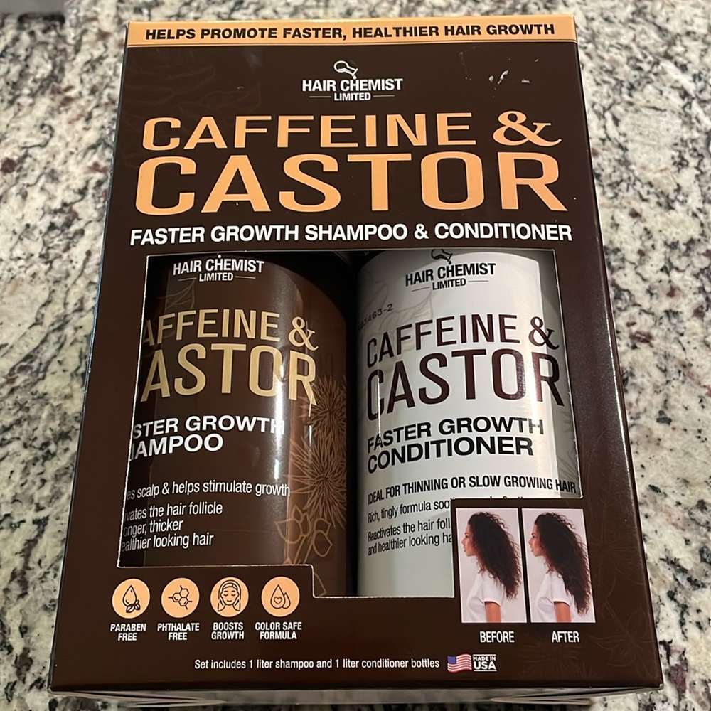 Hair Chemist Limited ~ Caffeine & Castor Faster Growth Shampoo & Conditioner New